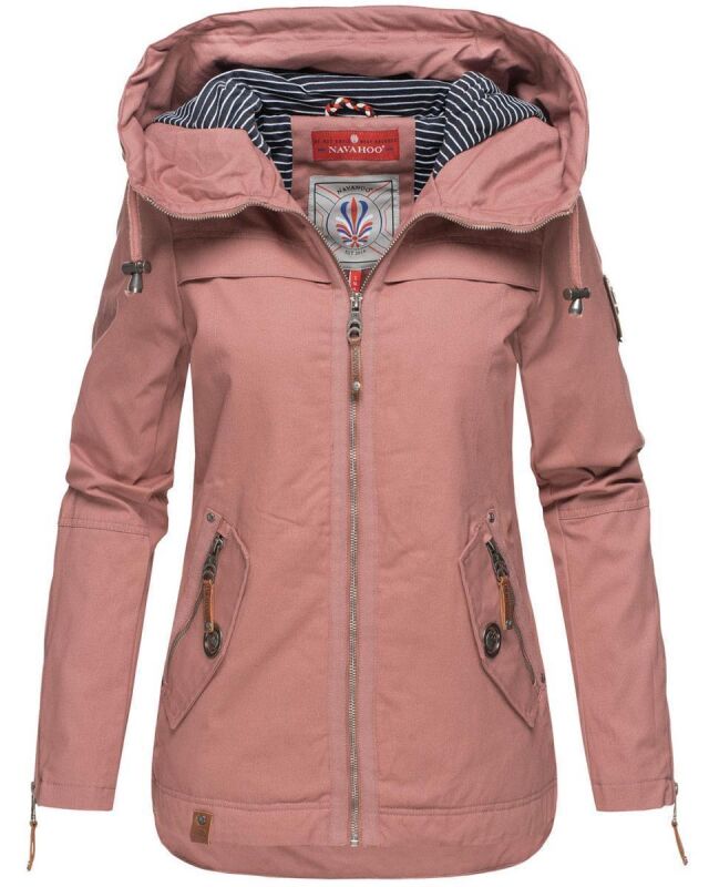 Navahoo Wekoo Damen Übergangs Jacke mit Kapuze B692 Rosa Größe L - Gr. 40