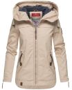 Navahoo Wekoo Damen Übergangs Jacke mit Kapuze B692 Beige Größe XS - Gr. 34