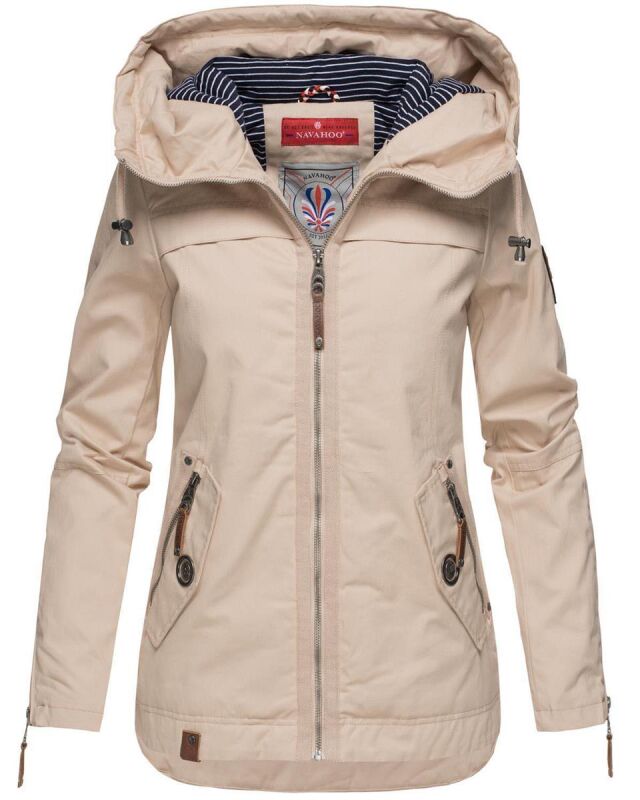 Navahoo Wekoo Damen Übergangs Jacke mit Kapuze B692 Beige Größe M - Gr. 38