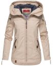 Navahoo Wekoo Damen Übergangs Jacke mit Kapuze B692 Beige Größe M - Gr. 38