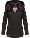 Navahoo Wekoo Damen Übergangs Jacke mit Kapuze B692 Schwarz Muster Größe XS - Gr. 34