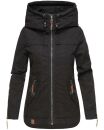 Navahoo Wekoo Damen Übergangs Jacke mit Kapuze B692 Schwarz Muster Größe XS - Gr. 34