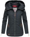 Navahoo Wekoo Damen Übergangs Jacke mit Kapuze B692 Navy Muster Größe S - Gr. 36