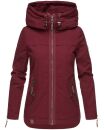 Navahoo Wekoo Damen Übergangs Jacke mit Kapuze B692 Bordeaux Muster Größe S - Gr. 36