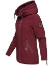 Navahoo Wekoo Damen Übergangs Jacke mit Kapuze B692 Bordeaux Muster Größe S - Gr. 36