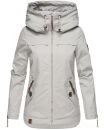 Navahoo Wekoo Damen Übergangs Jacke mit Kapuze B692 Hellgrau Muster Größe XS - Gr. 34