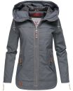 Navahoo Wekoo Damen Übergangs Jacke mit Kapuze B692 Dunkelgrau Muster Größe XS - Gr. 34