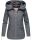 Navahoo Wekoo Damen Übergangs Jacke mit Kapuze B692 Dunkelgrau Muster Größe XS - Gr. 34