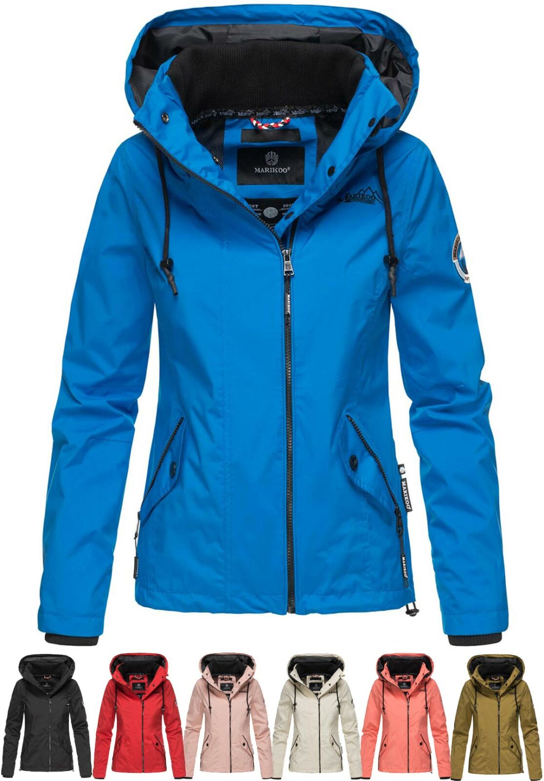 Marikoo Damen Jacke Frühling Übergangsjacke Frühlingsjacke leicht Kap ...