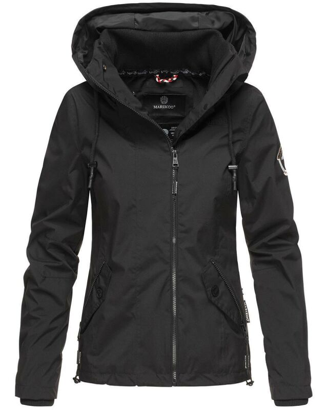 Marikoo Maliaa leichte Damen Übergangs Jacke mit Kapuze B694 Schwarz Größe S - Gr. 36