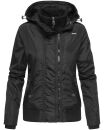 Marikoo Luyuu leichte Damen Übergangs Jacke mit Kapuze B695 Schwarz Größe S - Gr. 36