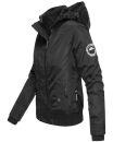 Marikoo Luyuu leichte Damen Übergangs Jacke mit Kapuze B695 Schwarz Größe S - Gr. 36