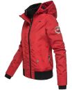 Marikoo Luyuu leichte Damen Übergangs Jacke mit Kapuze B695 Rot Größe XS - Gr. 34