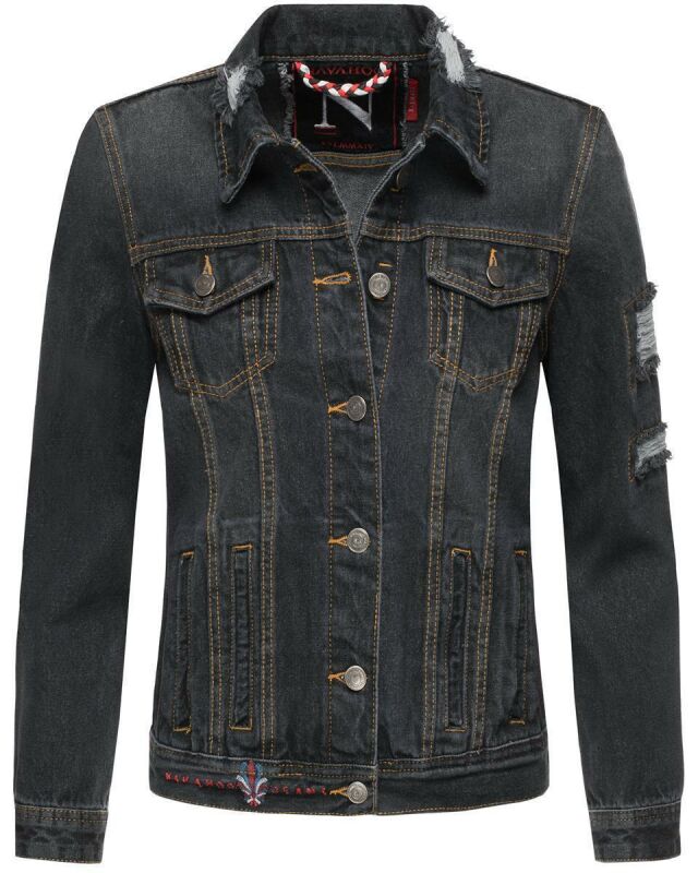 Navahoo Pamuyaa Damen Jeans Jacke B697 Schwarz Größe XS - Gr. 34