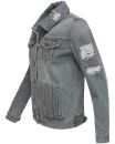 Navahoo Pamuyaa Damen Jeans Jacke B697 Grau Größe XS - Gr. 34
