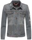 Navahoo Pamuyaa Damen Jeans Jacke B697 Grau Größe S - Gr. 36