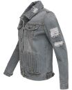 Navahoo Pamuyaa Damen Jeans Jacke B697 Grau Größe S - Gr. 36