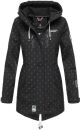 Marikoo Zimtzicke Damen Outdoor Softshell Jacke lang  B614 Schwarz Muster Größe S - Gr. 36