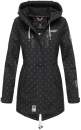 Marikoo Zimtzicke Damen Outdoor Softshell Jacke lang  B614 Schwarz Muster Größe XXL - Gr. 44