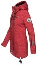 Marikoo Zimtzicke Damen Outdoor Softshell Jacke lang  B614 Rot Muster Größe M - Gr. 38