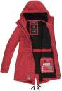 Marikoo Zimtzicke Damen Outdoor Softshell Jacke lang  B614 Rot Muster Größe L - Gr. 40