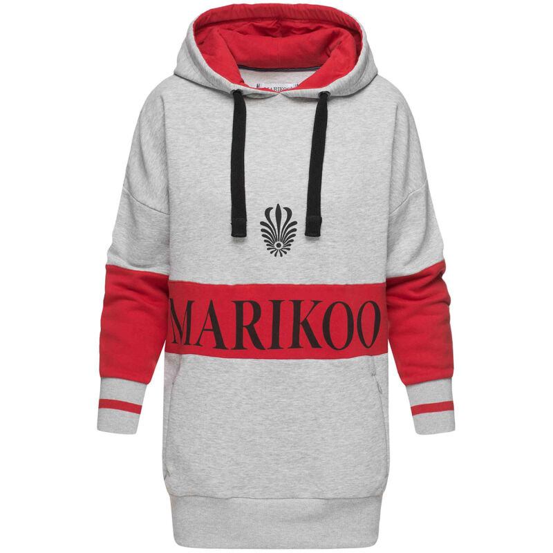 Marikoo Ankoo Damen Oversize Sweatshirt in Lang warm B573 Grau Größe S - Gr. 36