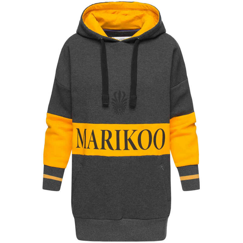 Marikoo Ankoo Damen Oversize Sweatshirt in Lang warm B573 Dunkelgrau Größe L - Gr. 40