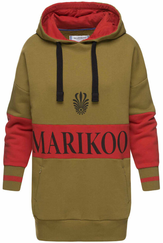 Marikoo Ankoo Damen Oversize Sweatshirt in Lang warm B573 Olive Größe M - Gr. 38
