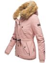 Navahoo Pearl Damen Winter Jacke mit Kunstfell B643 Rosa Größe L - Gr. 40