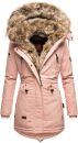 Navahoo Daria warme Damen Winterjacke Parka mit Kunstfell Kragen B380 Rosa Größe XS - Gr. 34