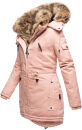 Navahoo Daria warme Damen Winterjacke Parka mit Kunstfell Kragen B380 Rosa Größe M - Gr. 38