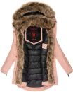 Navahoo Daria warme Damen Winterjacke Parka mit Kunstfell Kragen B380 Rosa Größe M - Gr. 38