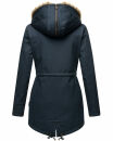 Navahoo Diamond warme Damen Winter Jacke lang mit Teddyfell B648 Navy Größe XS - Gr. 34