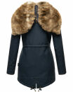 Navahoo Diamond warme Damen Winter Jacke lang mit Teddyfell B648 Navy Größe S - Gr. 36