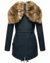 Navahoo Diamond warme Damen Winter Jacke lang mit Teddyfell B648 Navy Größe M - Gr. 38