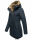 Navahoo Diamond warme Damen Winter Jacke lang mit Teddyfell B648 Navy Größe M - Gr. 38