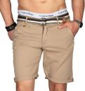 Indicode Herren Chino Shorts kurze Hose inkl. Gürtel...
