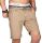 Indicode Herren Chino Shorts kurze Hose inkl. Gürtel B499 Greige-Größe L - Gr. L