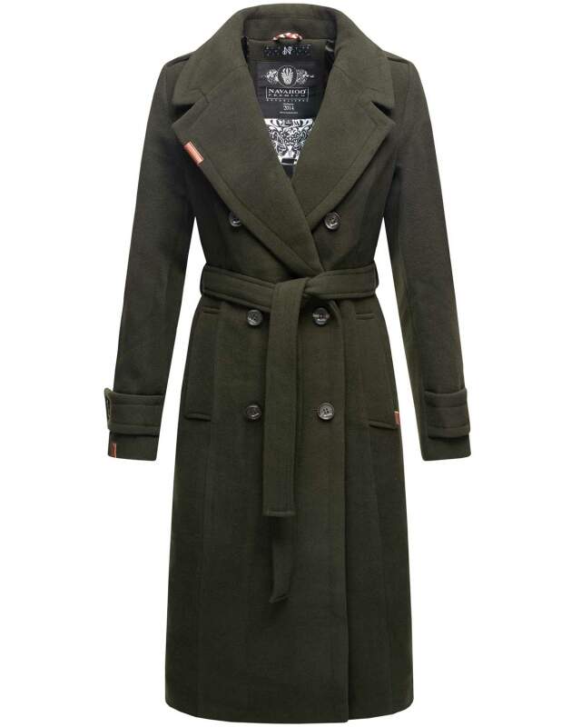 Navahoo Arnaa warmer Damen Mantel Trenchcoat B801 Dunkelgrün Größe XS - Gr. 34
