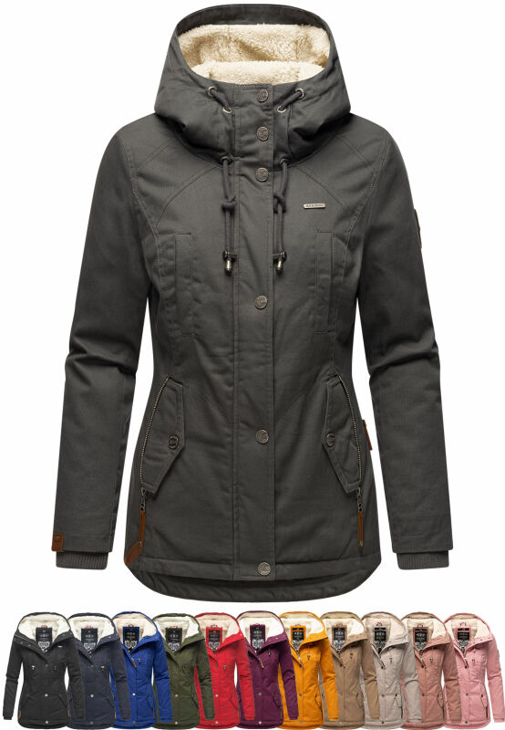 Marikoo Bikoo Damen Teddyfell gefüttert Winterjacke B802