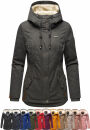 Marikoo Bikoo Damen Teddyfell gefüttert Winterjacke B802