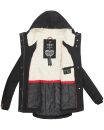 Marikoo Bikoo Damen Teddyfell gefüttert Winterjacke B802 Schwarz Größe S - Gr. 36