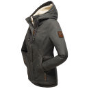 Marikoo Bikoo Damen Teddyfell gefüttert Winterjacke B802 Anthrazit Größe XXL - Gr. 44