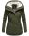 Marikoo Bikoo Damen Teddyfell gefüttert Winterjacke B802 Grün Größe XS - Gr. 34