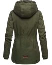 Marikoo Bikoo Damen Teddyfell gefüttert Winterjacke B802 Grün Größe S - Gr. 36