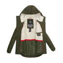 Marikoo Bikoo Damen Teddyfell gefüttert Winterjacke B802 Grün Größe L - Gr. 40