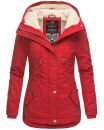 Marikoo Bikoo Damen Teddyfell gefüttert Winterjacke B802 Rot Größe XS - Gr. 34