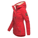 Marikoo Bikoo Damen Teddyfell gefüttert Winterjacke B802 Rot Größe XS - Gr. 34