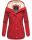Marikoo Bikoo Damen Teddyfell gefüttert Winterjacke B802 Rot Größe XS - Gr. 34
