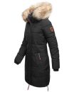 Navahoo Halina Damen Winter Steppmantel mit Kunstfell B803 Schwarz Größe L - Gr. 40